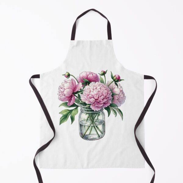 Item preview, Mason Jar with Peony Flowers designed and sold by Happy-Place-OM.