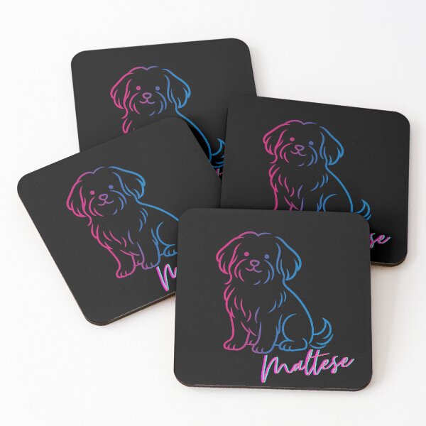 Item preview, Maltese – Neon Dog Design in Line Art Style designed and sold by LazyBlackSheep.
