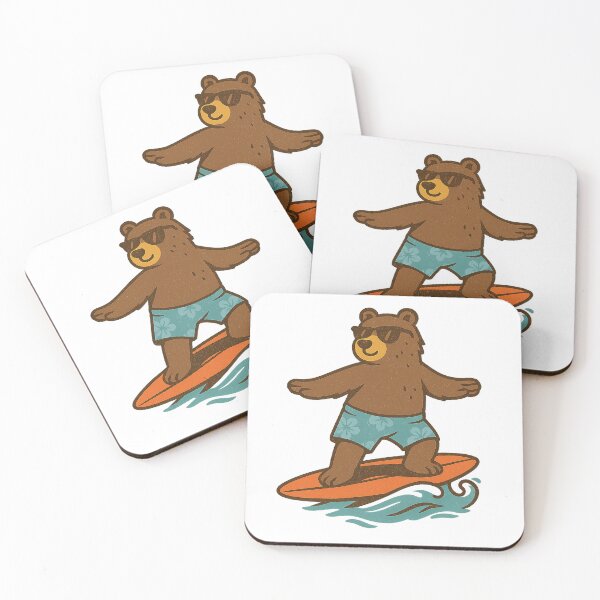 Item preview, Surfing Bear Vibes – Cute Summer Cartoon Animal designed and sold by Dotpod.
