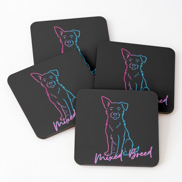 Item preview, Mixed Breed – Neon Dog Design in Line Art Style designed and sold by LazyBlackSheep.