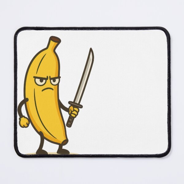 Artikelvorschau, Wütende Cartoon-Banane mit einem Katana-Schwert entworfen und verkauft von ImagineCorner.