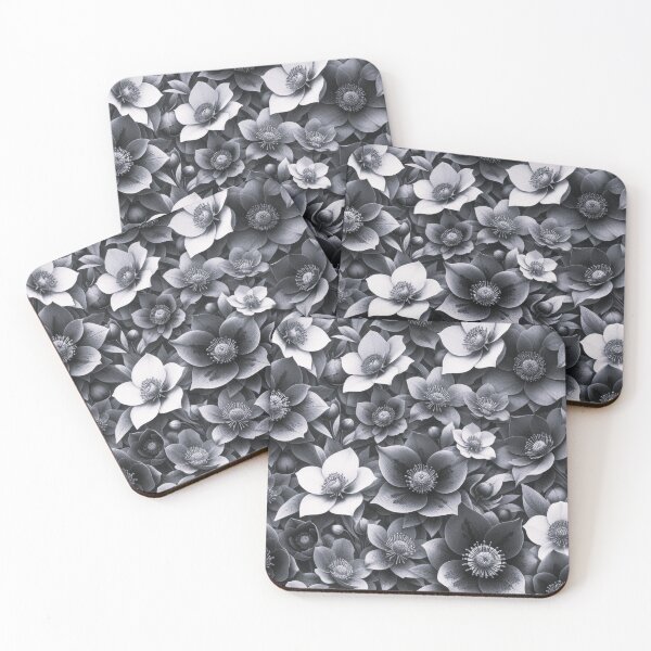 Item preview, blackwhite hellebore flowers designed and sold by Dogandesighn.