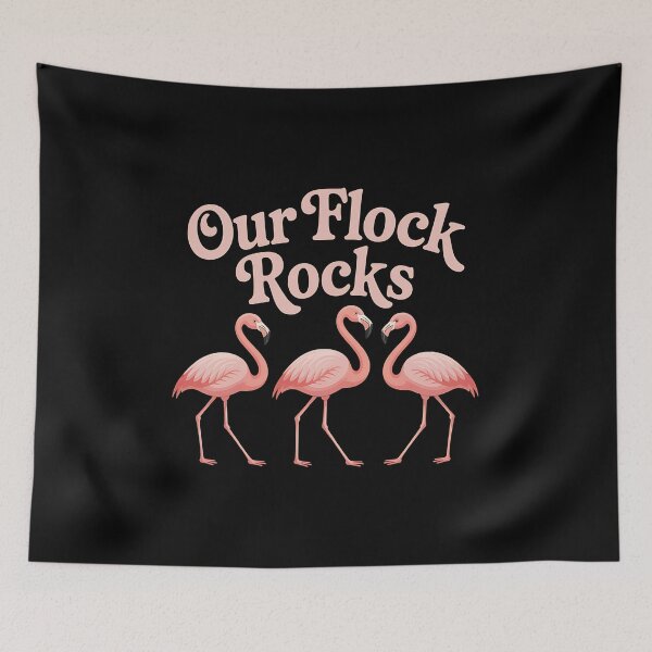 Item preview, Our Flock Rocks - It’s the perfect gift for anyone who loves flamingos and their unique flock. designed and sold by ZyziowskyArt.