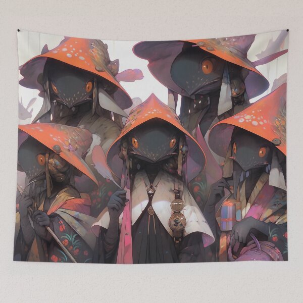 Item preview, Mystic Mushroom Creatures in Cloaks designed and sold by bubblegoth.