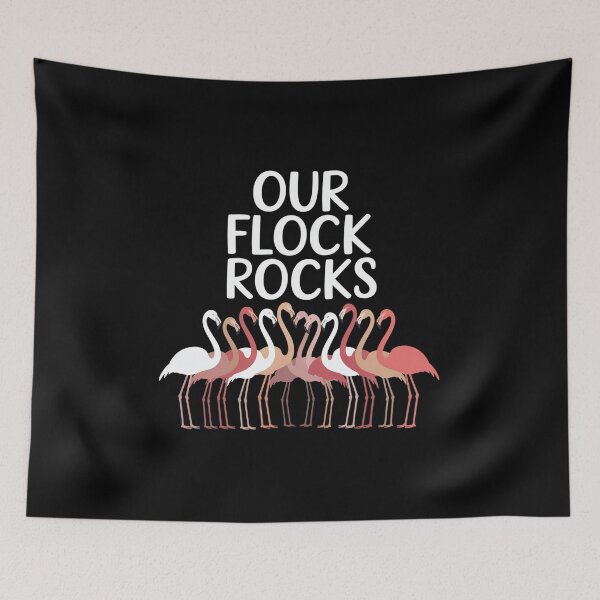 Item preview, Our Flock Rocks - It’s the perfect gift for anyone who loves flamingos and their unique flock. designed and sold by ZyziowskyArt.