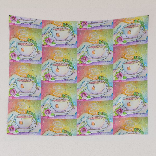 Item preview, Frog in the Tea - Tea party designed and sold by RLawrenceArt.