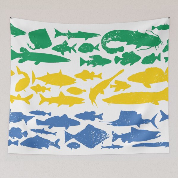 Item preview, Gabonese Flag Made of Fish – Fishing Design for Anglers designed and sold by FlagX.