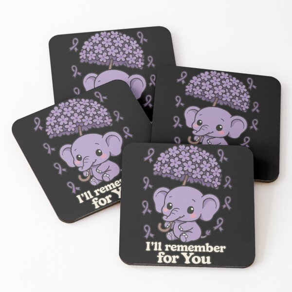 Item preview, I'll Remember For You Purple Elephant Alzheimers Awareness  designed and sold by TomFrontierArt.
