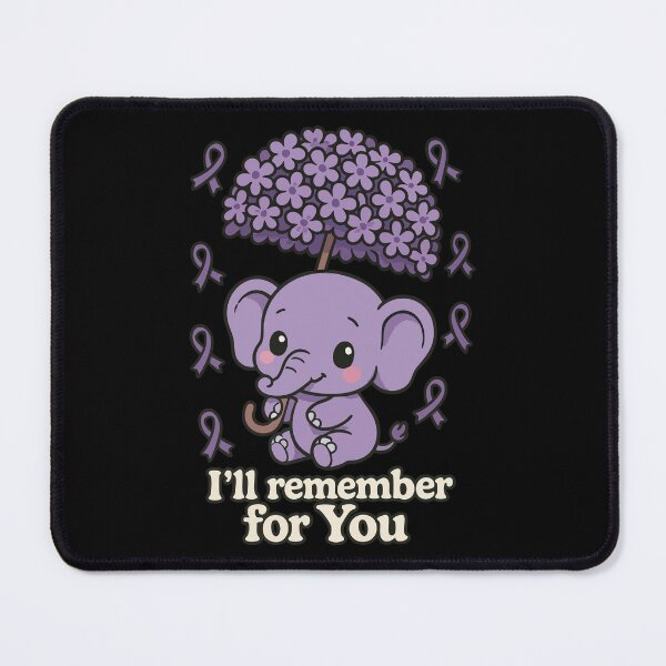 Item preview, I'll Remember For You Purple Elephant Alzheimers Awareness designed and sold by TomFrontierArt.