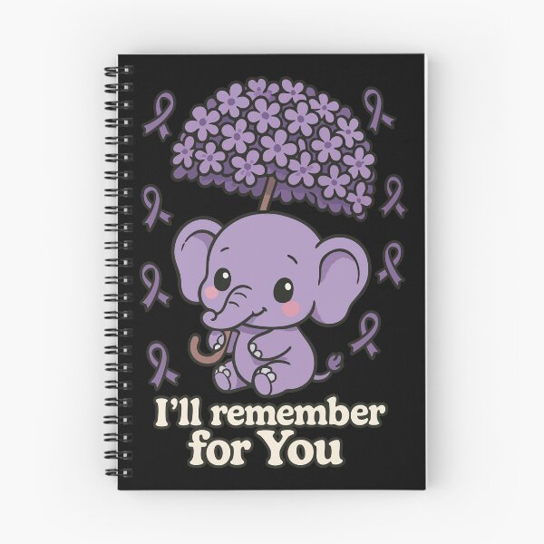 Item preview, I'll Remember For You Purple Elephant Alzheimers Awareness  designed and sold by TomFrontierArt.