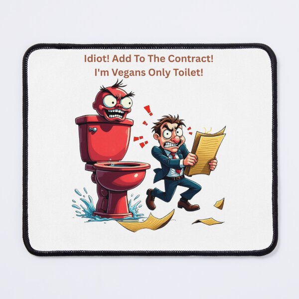 Item preview, A drawing of a toilet arguing with its scared lawyer over a bad contract! designed and sold by Jamesk82.