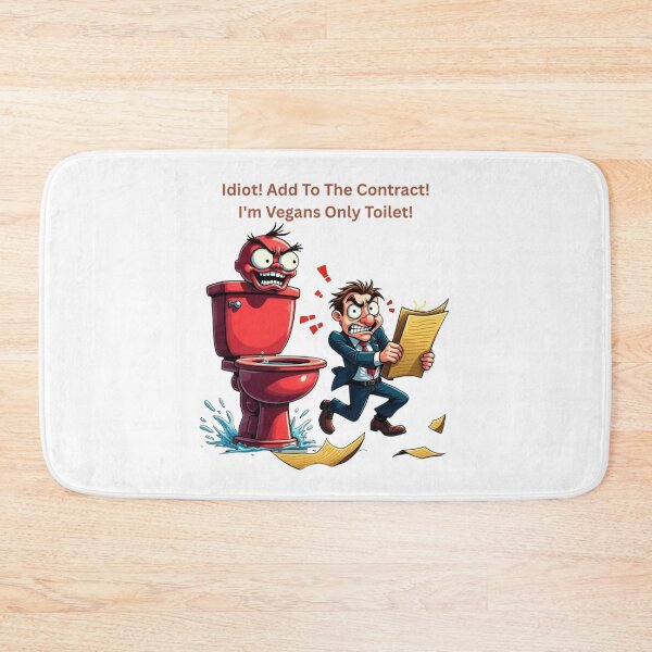 Item preview, A drawing of a toilet arguing with its scared lawyer over a bad contract! designed and sold by Jamesk82.