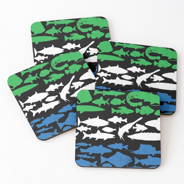 Item preview, Sierra Leonean Flag Made of Fish – Fishing Design for Anglers designed and sold by FlagX.