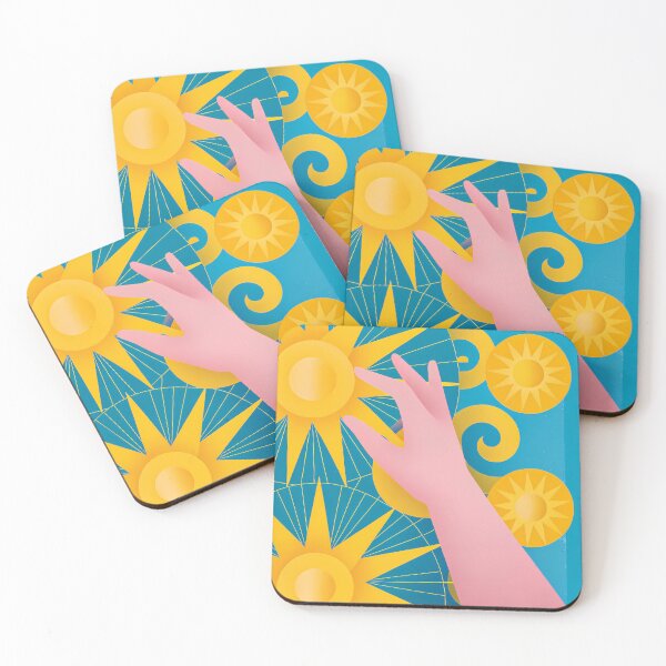Item preview, Pink Hand Sun Yellow Blues Abstract Design designed and sold by ART ATTACK ZONE.