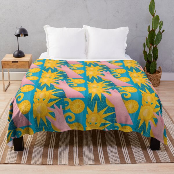 Item preview, Pink Hand Sun Yellow Blues Abstract Design designed and sold by ART ATTACK ZONE.