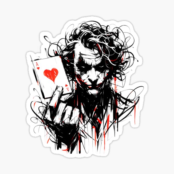 Item preview, Stylized Dark Joker Face - Ace of Cups Symbolism designed and sold by H Jonas.