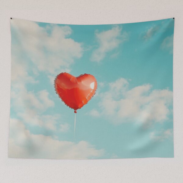 Item preview, Heart balloon floating in clear sky designed and sold by anytka.