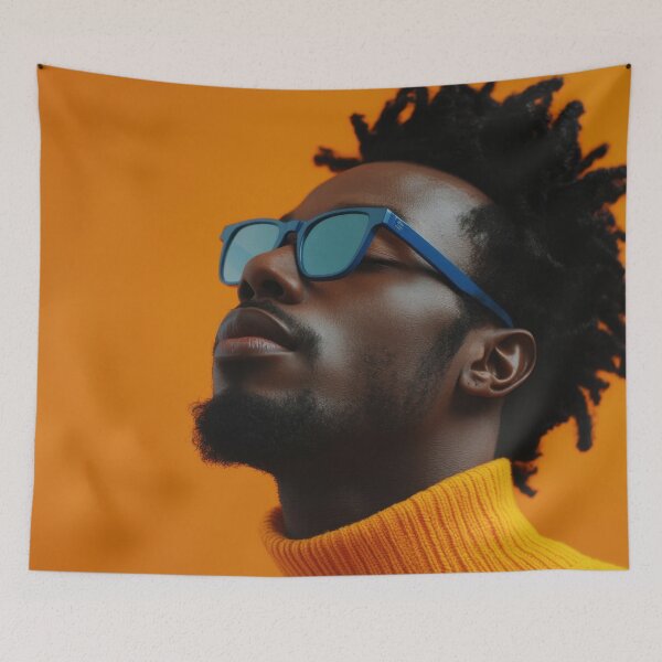 Item preview, Man in shades by orange wall designed and sold by anytka.