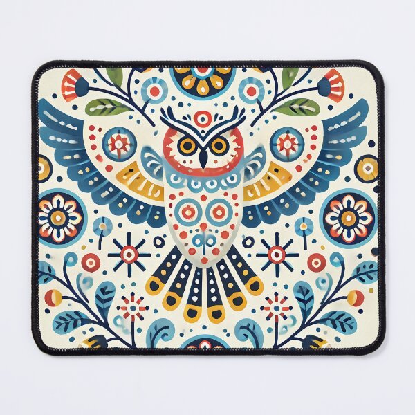 Item preview, Scandinavian Folk Art Wise Old Owl and Flowers by heidiannemorris © designed and sold by FOLK ART FUSION by heidiannemorris.