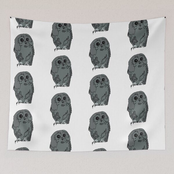 Item preview, Cute and Curious shy owl blue designed and sold by Ashley’sAnimalz.