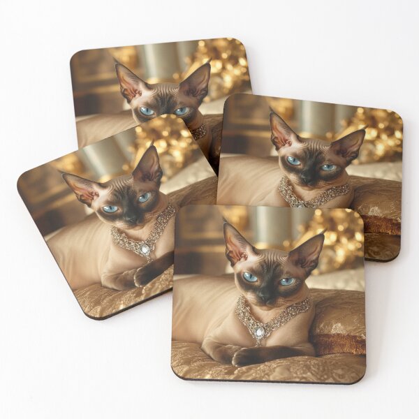 Item preview, Sphynx cat on a chic bedspread designed and sold by anytka.