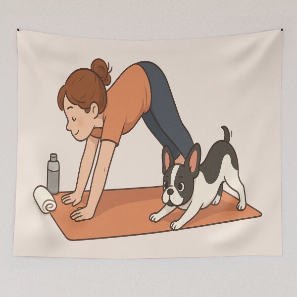 Item preview, Downward Dog Duo: Cute Frenchton & Yogi Parent Bond designed and sold by Globalcitytees.