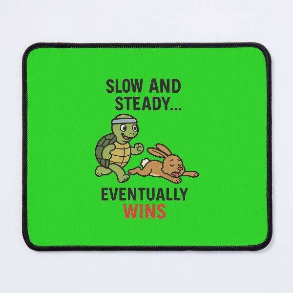 Item preview, Slow and Steady Eventually Wins – Funny Tortoise and Hare Running Motivation Design designed and sold by Jason123za.