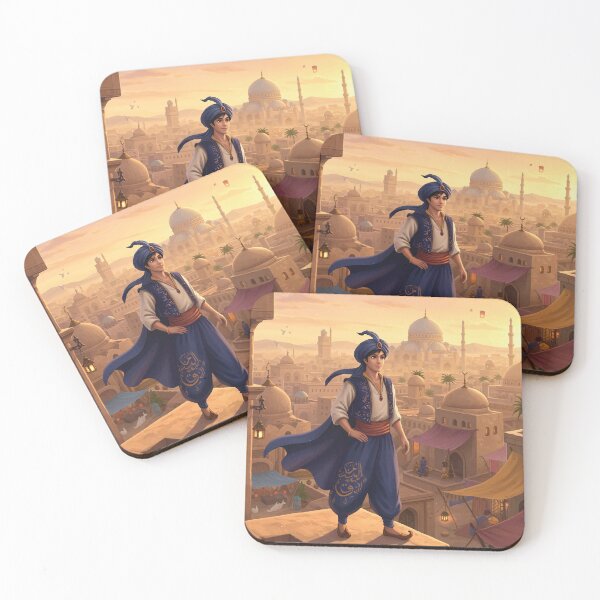 Item preview, Arabian Night Hero Standing Over Desert Bazaar at Sunset designed and sold by -DEEWOLF-.