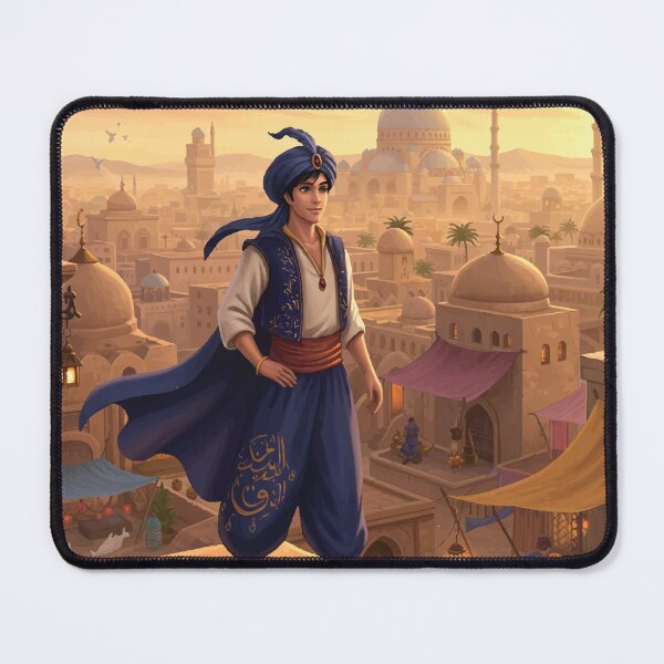 Item preview, Arabian Night Hero Standing Over Desert Bazaar at Sunset designed and sold by -DEEWOLF-.