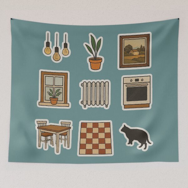 Item preview, Cozy Vintage Interior Objects Collection designed and sold by zzz888.