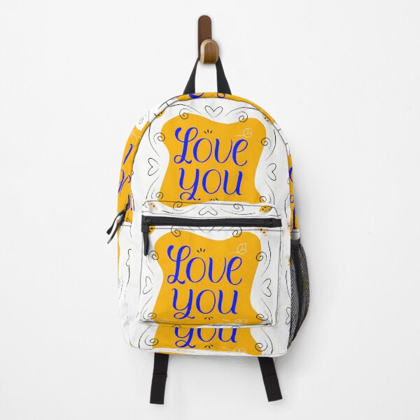 Item preview, Yellow Blue Love You Card Floral Accents designed and sold by ART ATTACK ZONE.