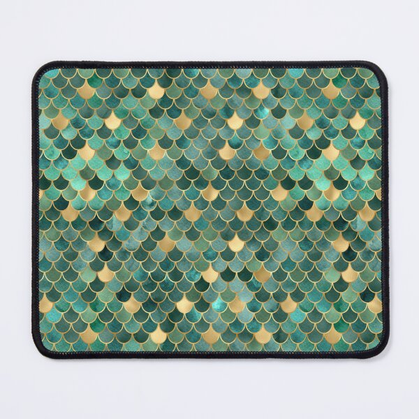 Item preview, Emerald Green Mermaid Scales - Watercolor Ocean Glitter Design designed and sold by DaisyHouse.