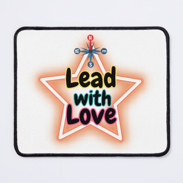 Item preview, Lead with Love | Neon Star Compass Motivational Quote designed and sold by Chillspire.
