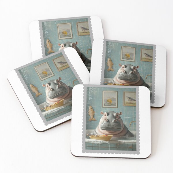 Item preview, Hippo in a Bathtub designed and sold by Jaspersdigitalart.