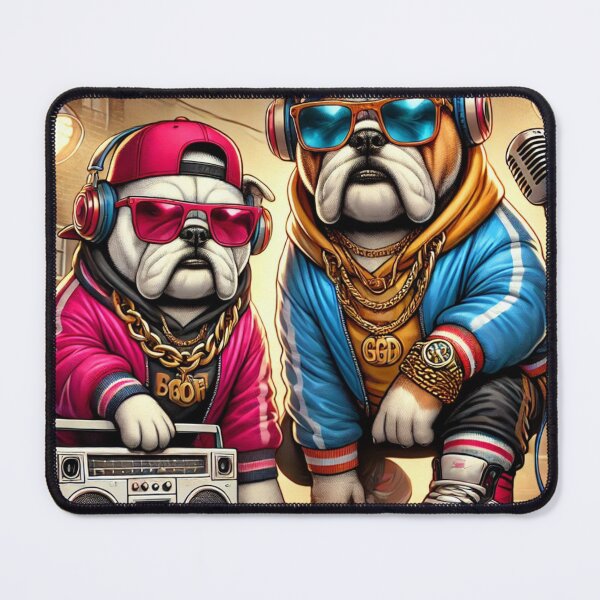 Item preview, Hip-Hop Bulldog Duo – Funny Urban Street Style Dog Art designed and sold by RACHAYASHOP.