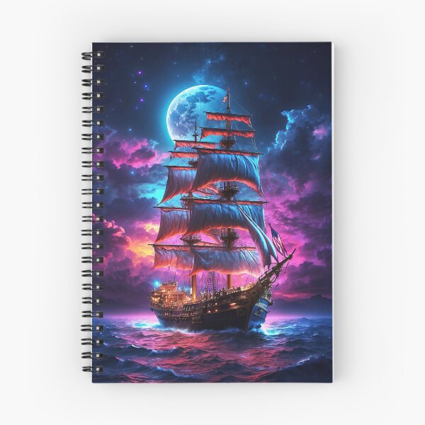Item preview, Tall Ship in the night ocean - Fantasy art designed and sold by TheArtistOf2022.