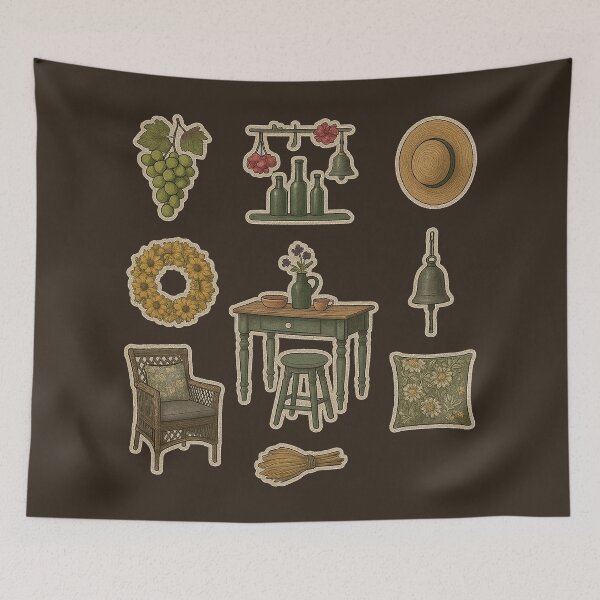Item preview, Cozy Cottagecore Homestead Elements designed and sold by zzz888.