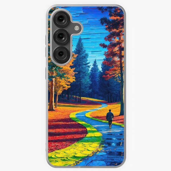 Item preview, Colorful forest park path landscape at sunset designed and sold by TheArtistOf2022.