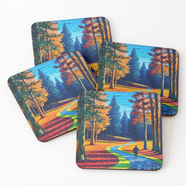 Item preview, Colorful forest park path landscape at sunset designed and sold by TheArtistOf2022.