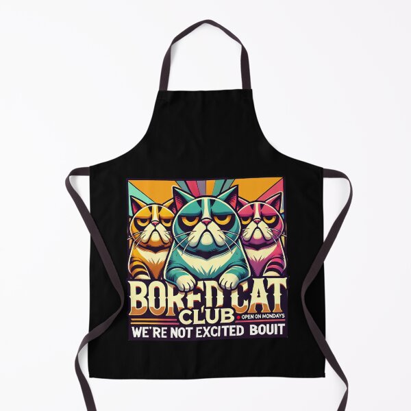 Item preview, Grumpy Bored Cat Club – Funny Retro Cartoon Feline Trio with Sarcastic Expressions designed and sold by DrawHandArt.