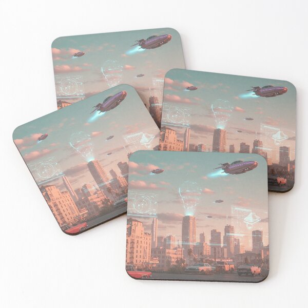 Item preview, Retro-futuristic cityscape designed and sold by P-OH-Style.