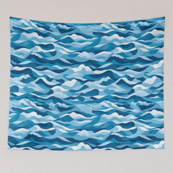Item preview, Marine Blue Wave Camouflage Stealth and Style at Sea designed and sold by 89BLACK.