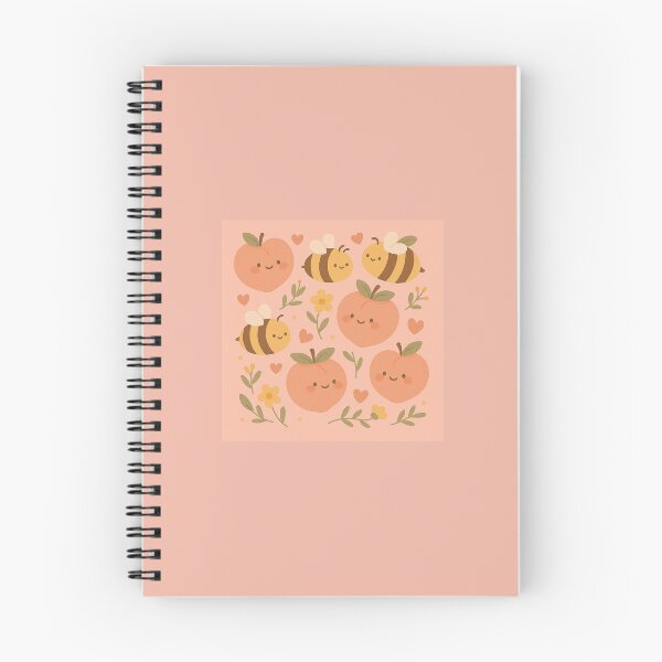 Item preview, Peachy Bees – Kawaii Peach & Bumblebee Pink Pattern designed and sold by viris ☆.