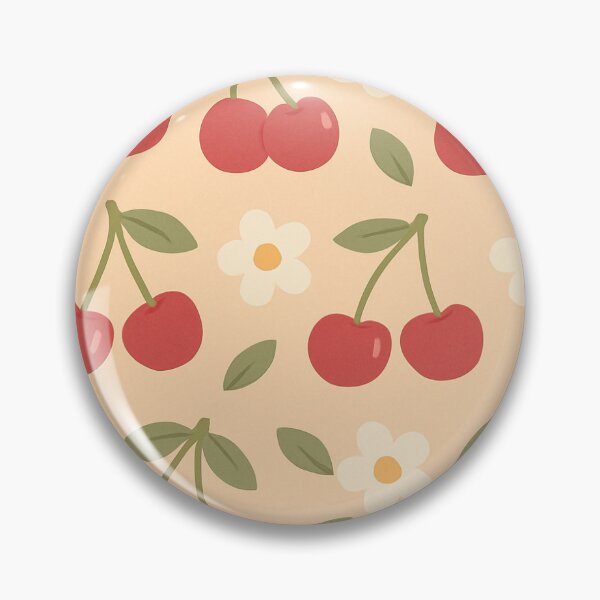 Item preview, Cherry Floral Delight – Aesthetic Cherry & Daisy Seamless Pattern designed and sold by viris ☆.