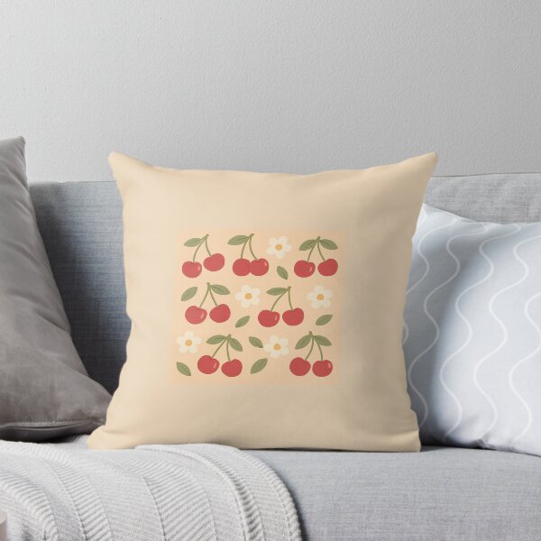 Item preview, Cherry Floral Delight – Aesthetic Cherry & Daisy Seamless Pattern designed and sold by viris ☆.