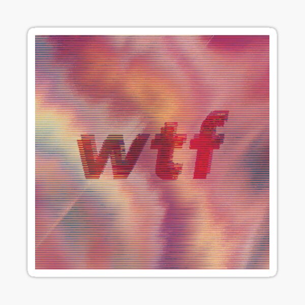 Oceanfront Sunset Small WTF Glitched Strips Abstract Statement Sticker