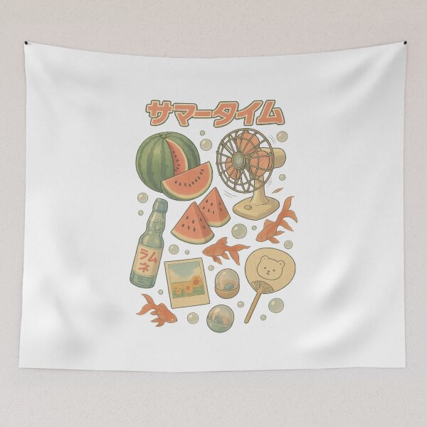 Item preview, Vintage Japanese Summer – Retro Nostalgic Objects Collage designed and sold by Oni  Zuka.