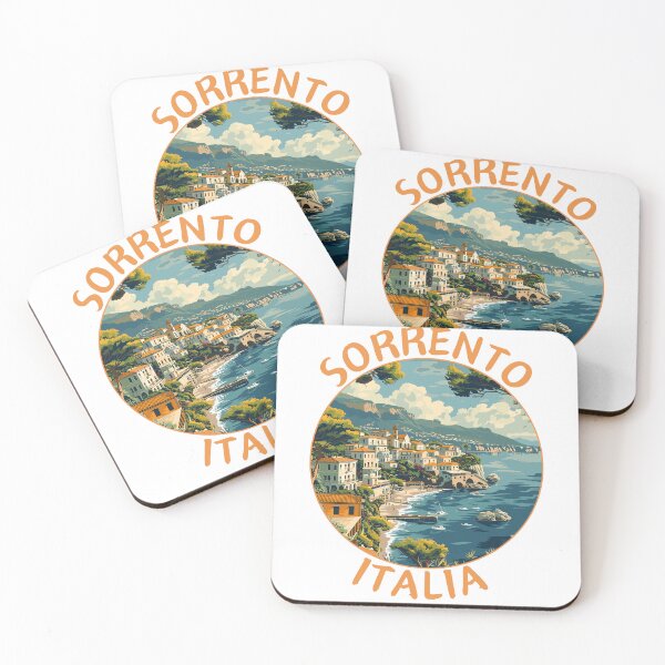 Item preview, Sorrento in Campania, Italy Retro Travel Art Circle Emblem designed and sold by MaateoDesign.