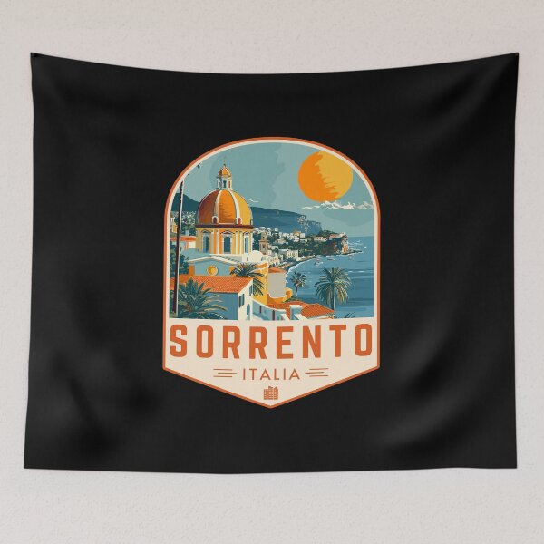 Item preview, Sorrento in Campania, Italy Vintage Travel Art Badge designed and sold by MaateoDesign.