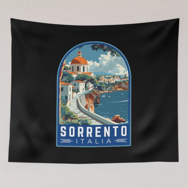 Item preview, Sorrento in Campania, Italy Vintage Travel Art Emblem designed and sold by MaateoDesign.